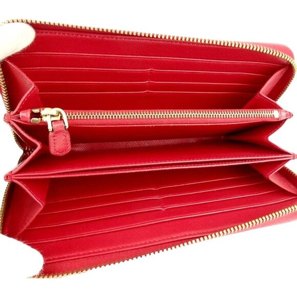 812159AM (C2) Prada Wallet Long Red Leather - Picture 8 of 13